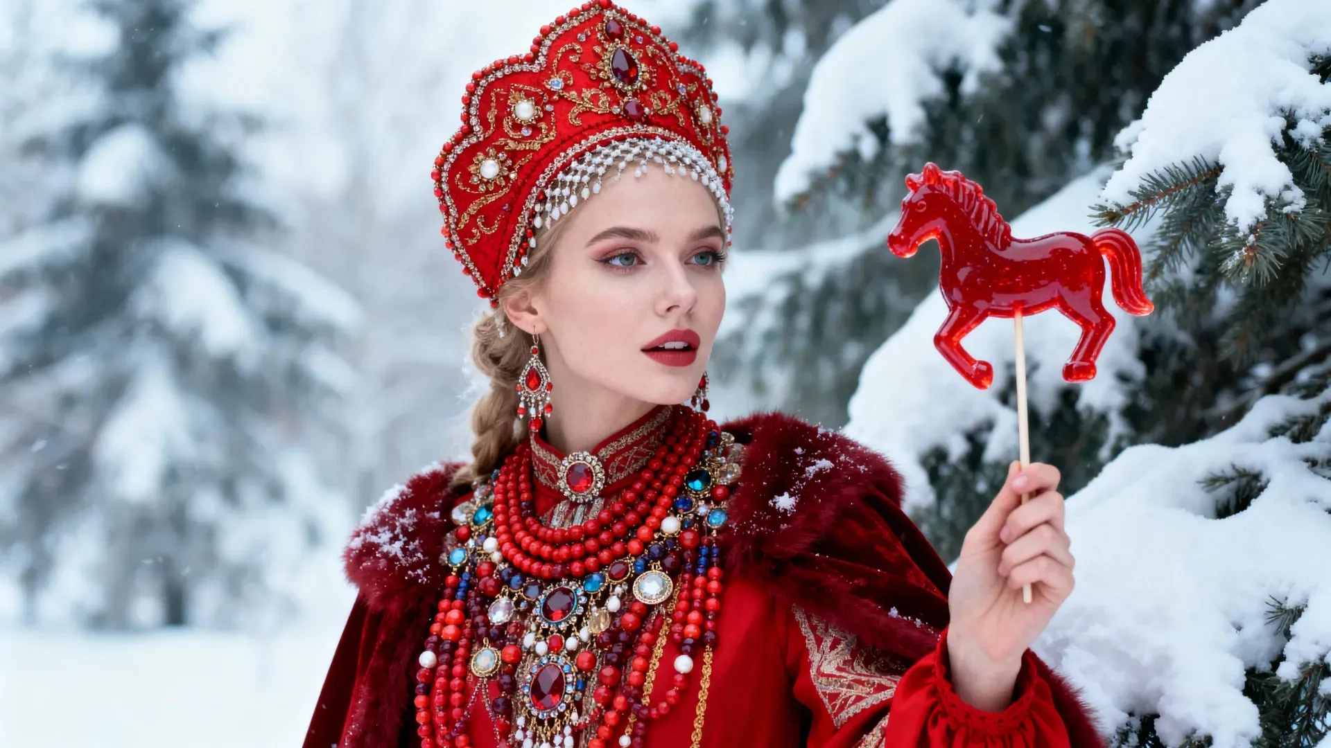 Девушка в Русском народном костюме и кокошнике