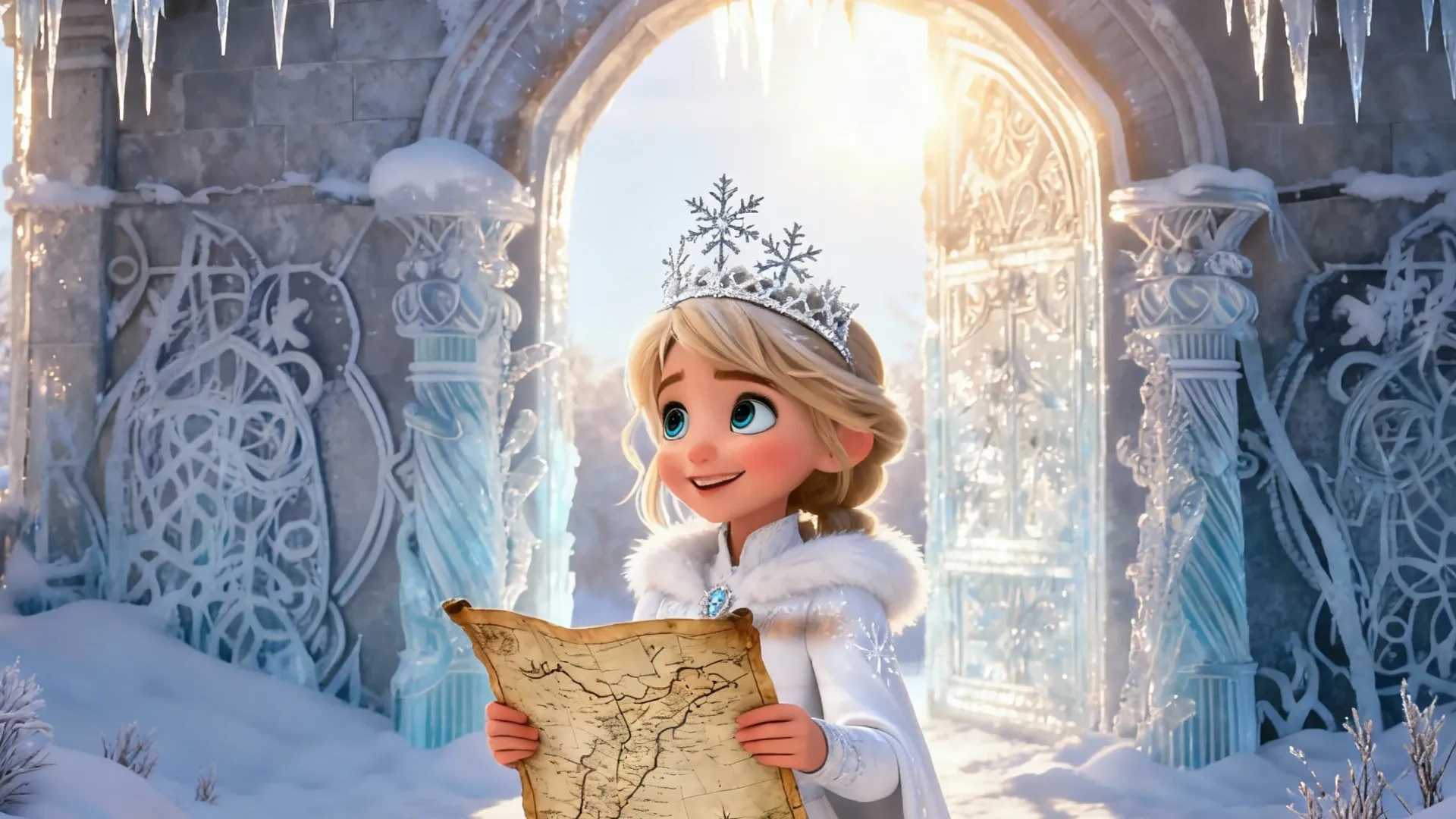 снежинка сказки сказочные ворота снег карта 