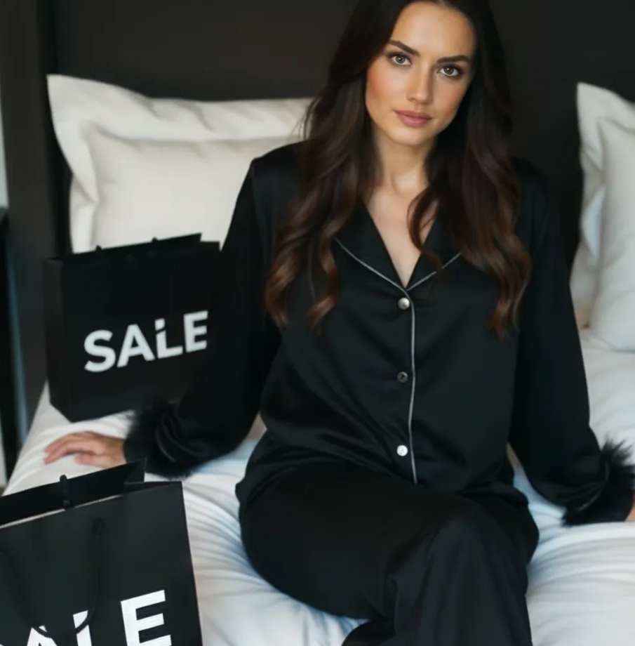 девушка в номере с подарками