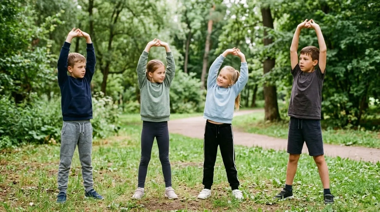 дети на зарядке